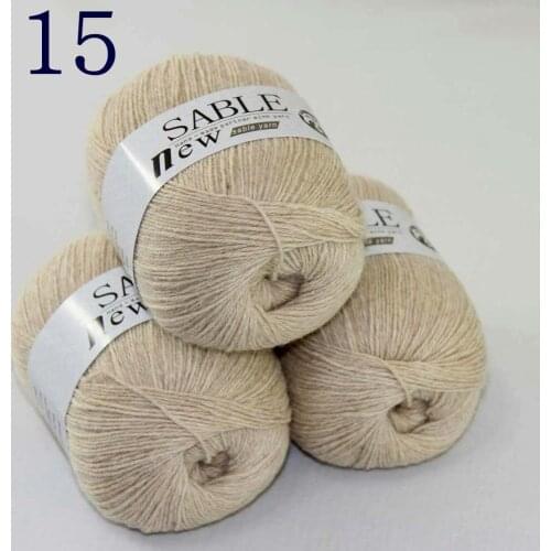 Sale Super Soft Pure 3X50gr Sable Cashmere Wrap Shawls Hand Knitting Wool Crochet yarn Beige 243-15-3
