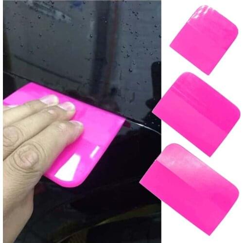 Pink Scraper Soft Rubber Car Window Squeegee Tint Tools Glass Water Wiper Vinyl Wrap Blade Auto Home Office Scraper