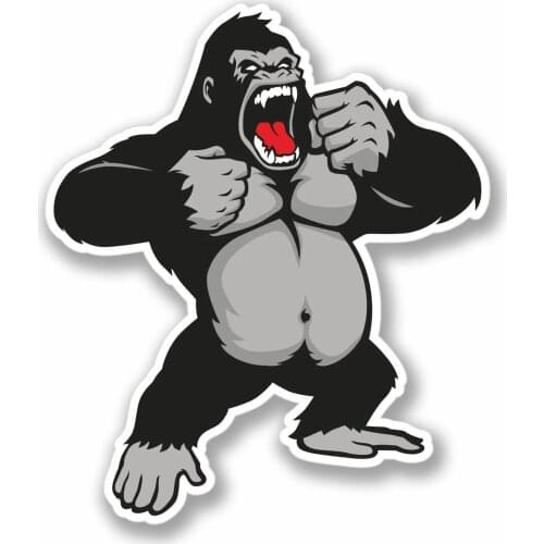 S50209# 13CM/15CM/17CM Personality PVC Decal Angry Gorilla Waterproof Car Sticker on Motorcycle Laptop Decorative Accessories