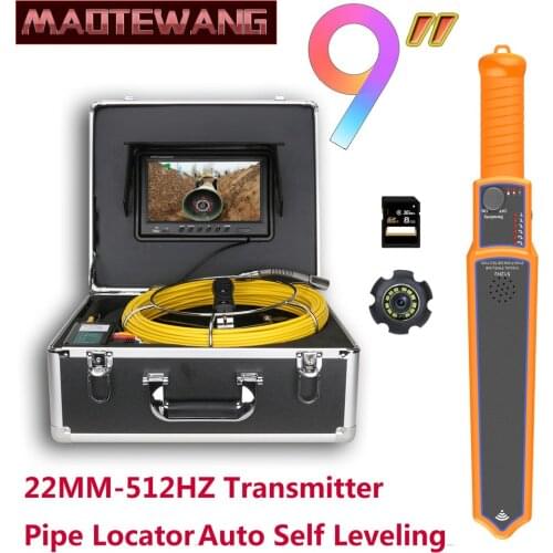 7" Monitor DVR Auto Self Leveling 512HZ Pipe Locator 22MM IP68 HD 1000TVL Camera Sewer Pipe Inspection Video Camera