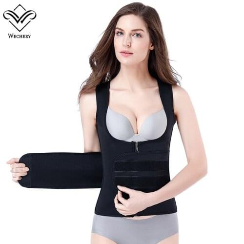 Wechery Women Sport Body Shaper Sweat Slimming Shapewear Tops Tummy Modeling Straps Neoprene Waist Trainer Plus Size Girdle
