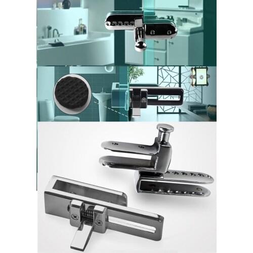 Zinc Chrome Glass Clamp Latch Lock Bolt Shower Box Sliding Glass Door Partition Screen Non Mortise