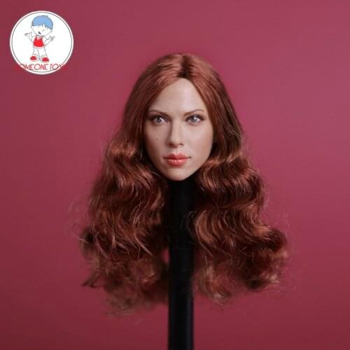 In Stock GC002 1:6 Scale Black Widow Scarlett Johansson Head Sculpt red Hair Lady Female Head Model For 12 Inch Action Figure