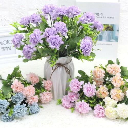 10Pcs Artificial Flowers 7Heads Oil Painting Hydrangea Bunch Wedding Decor Silk Flower Decoration Home Hoptel Photography Props