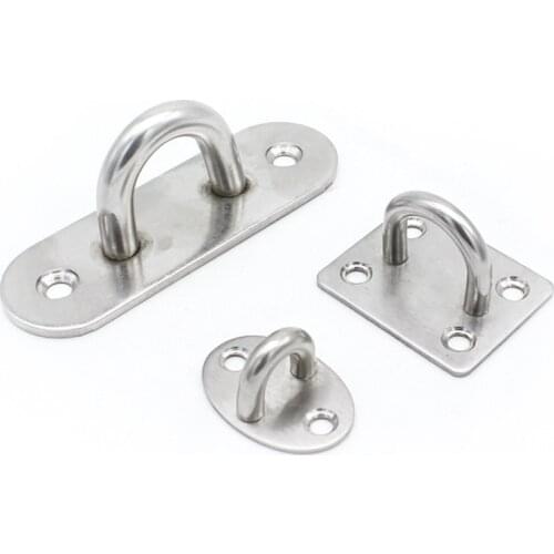 New 2pcs Stainless Steel Oval U Shape Ceiling Hooks With Accessories Base Wall Suspension Hammock Swing Ceiling Hooks