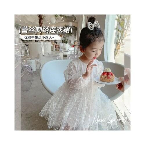 2021 New Girls Spring Girl Dress Baby Fairy Embroidery Dress Baby Net Gauze Mesh Party Dresses Childrens Princess Dress 2-9Y