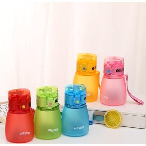 300ml Cute Baby Feeding Cup with Straw Children Learn Feeding Drinking Bottle with Handle Kids Training Cup