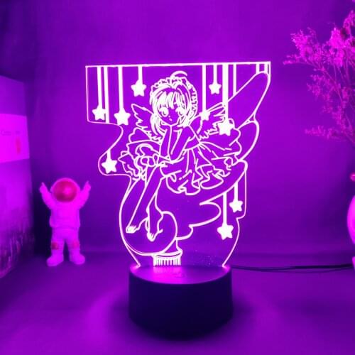 3d Led Light Anime Cardcaptor Sakura for Bedroom Decor Night Light Kids Brithday Gift Manga Room Table 3d Lamp Cardcaptor Sakura