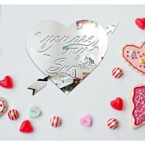 3D Wall Sticker Mirror Love Hearts Decal Home Room Art Mural Decor Removable