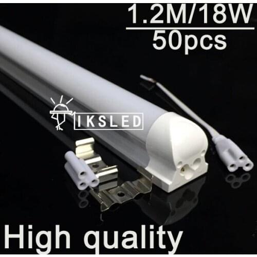 50PCS led tube 18w 1200mm T8 Integrated LED Tube AC85-265V 2700-6500k Color Temperature SMD2835 95lm/w Aluminum Alloy
