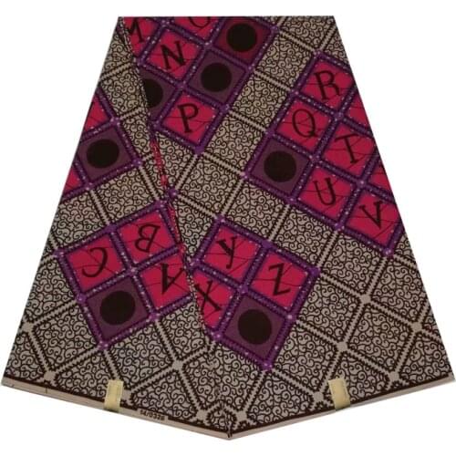 Batik wax african woman printed in fabric 100% cotton 6yards/piece ABC design ankara hot sale soft breathable V-L 413