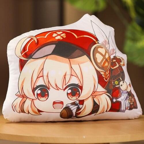 Project Genshin Impact Anime Plushie Pillow Paimon/amber/lumine/keqing/klee/barbara Cartoon Sleeves Stuffed Toy