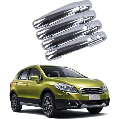 AU05 -8Pcs/Set Car ABS Chrome Car Door Handles Cover Trims Door Handle Trim for Suzuki S-CROSS SX4 2014-2021 Car Styling