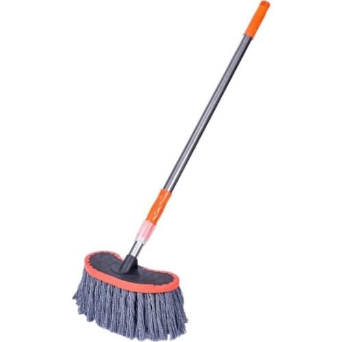 Car Retractable Telescopic Wiping Soft Cotton Thread Mop Cleaning Wash Brush Tool for Wiping Cars and Mopping The Floor