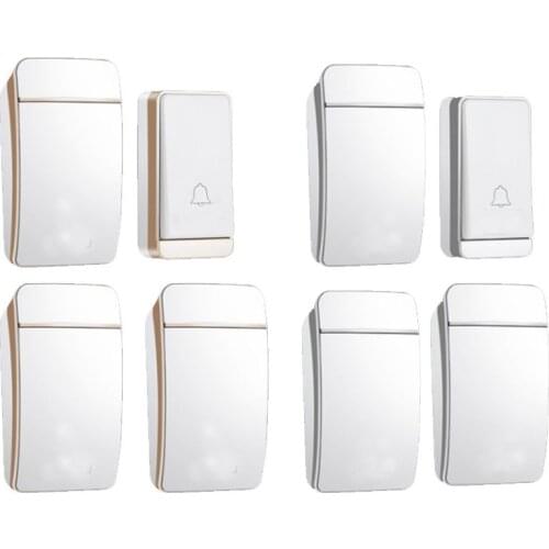 Emitter free of power 3 receivers wireless door bell set wireless doorbell ip44 200M work door chime door ring receiver 110-240V