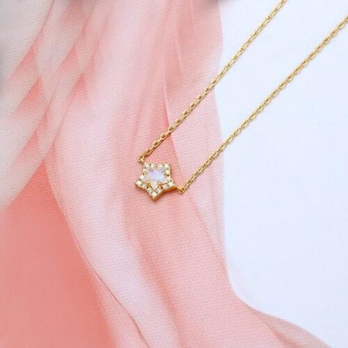 Shiny pentagonal star natural moonlight stone bracelet female Wind bracelets for women pulseira feminina