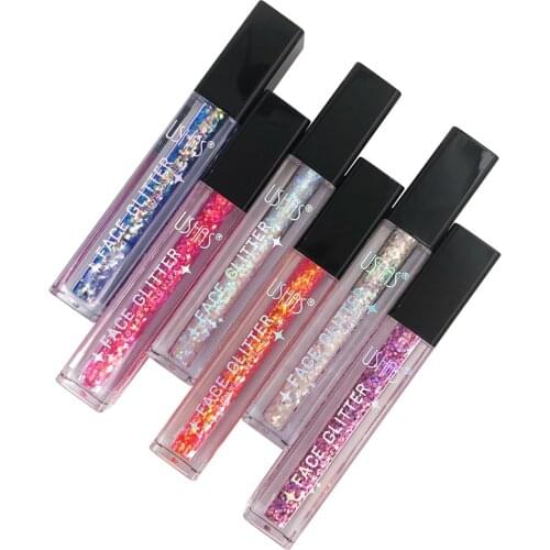 USHAS brand glitter liquid eyeshadow shine sombra de ojos face glitter makeup sombra eye maquiagem face maquillage for women