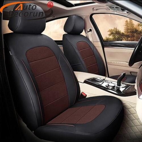 AutoDecorun Tailored Genuine Leather Car Seat Covers for Cadillac XT5 Cover Seats Cushion Support Interior Accessories 2016-2018