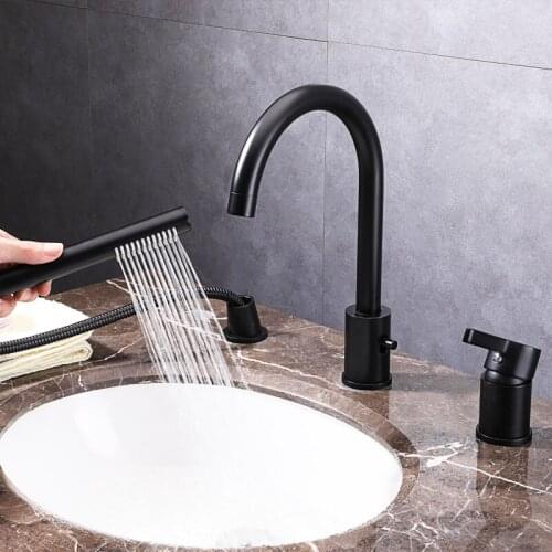 Basin of black wash can mixer faucet from modern bathroom chrome sink faucet hole three basin faucet mixers