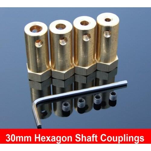 30mm Long Shaft Coupling DC Motor Shaft Connector Robot Copper Rigid Shaft Couplings