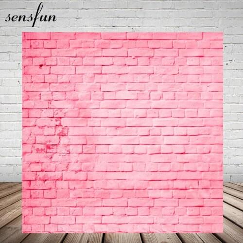Sensfun Pink Brick Wall Photography Backdrop Custom Name Date Birthday Party Newborn Baby Shower Backgrounds For Photo Studio