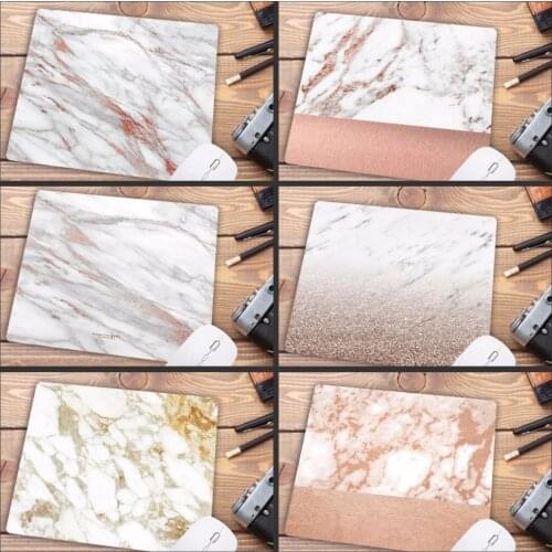 Mairuige Promotion Russia Modern Faux Gold Glitter Marble Unique Desktop Pad Mousepads Computer Small Size 18X22CM Mouse Mat
