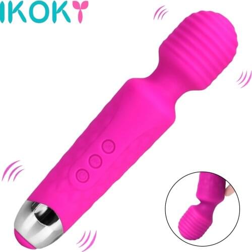 IKOKY 12 Frequency 4 Speed AV Magic Wand Clitoris Stimulate Sex Toys For Women Couples G-Spot Massager