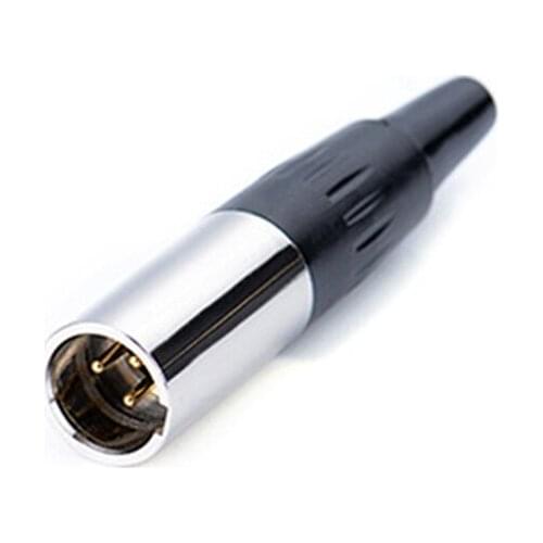Mini Aviation Connector XLR Male Plug 3 Pins Zinc Alloy+copper Pins for MIC Microphone Audio Video