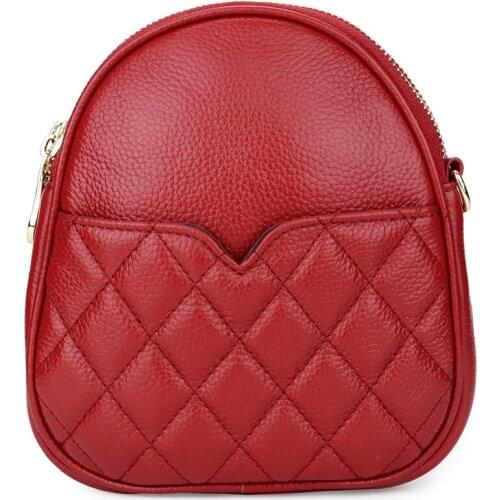 Genuine Leather Multi-function Geometric Messenger Bags 2019 Hot Brand Girls Mobile Bags New Arrivals Womens Cross-body Bag