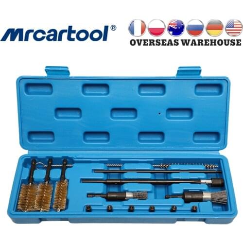 MR CARTOOL 14pcs Diesel Common Rail Injector Seat Cleaner Set With Auto Engine Maintenance Tools Cleaning Brushes Cleaning Tools