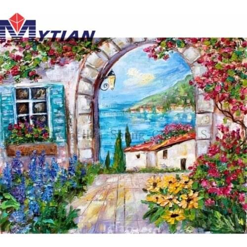 Beautiful Garden Diamond Painting,Square Round Full Drill Diamond Painting Kit,Landscape Diamond Embroidery Mosaic Cross Stitch