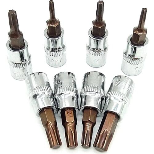 1/4 Inch Hex Drive Socket Set Socekt Wrench Socket Adapter Torx Screwdriver Bit Hand Tools T8 T10 T15 T20 T25 T27 T30 T40