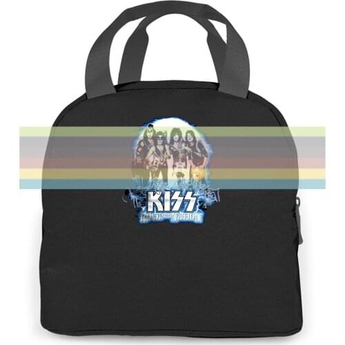 NEW KISS Band Rock The Nation Rock and Roll Vintage women men Portable insulated lunch bag adult