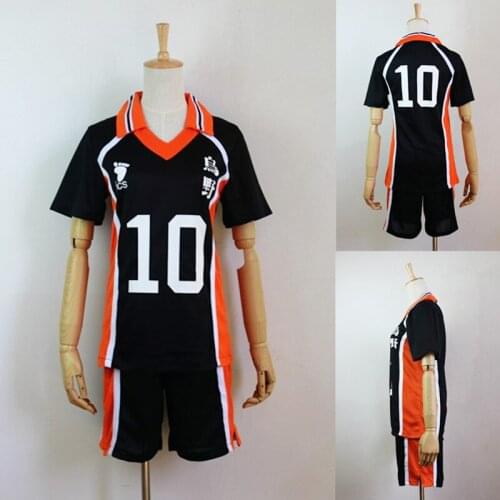 Cosplay Cloth Anime Haikyuu!! Volleyball Jerseys Sets Trunks T-shirts Haikyu 10# Hinata Nishinoya Yuu Cosplay Clothes Sport Suit