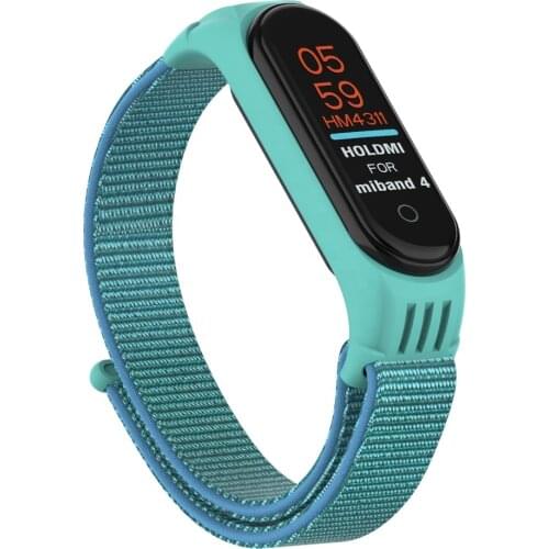 ODM holdmi 4311 series Chrysanthemum Blue color smart watch band nylon silicone case for mi band 4 and 3