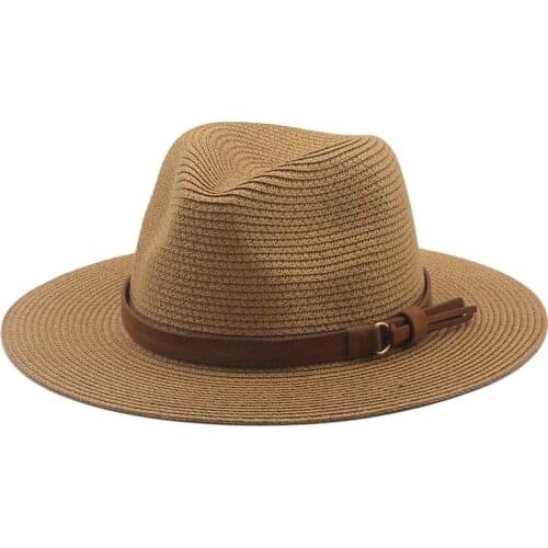 Panama Hat Summer Sun Hats For Women Men Beach Straw Hat Fashion UV Sun Protection Travel Cap Chapeu Feminino 2021