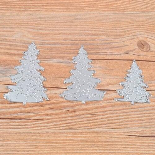 3PCS Christmas Tree Cutting Dies Stencil Scrapbooking Paper Card Album Decor DIY