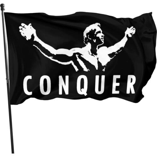 CONQUER flag Arnold Schwarzenegger inspirational office gym wall decoration 90X150cm banner banner