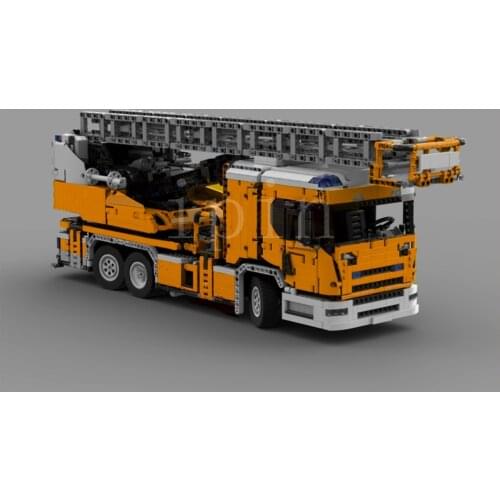 Moc-60361 ladder fire rescue vehicle four remote control technology parts package assembly toy boy birthday gift