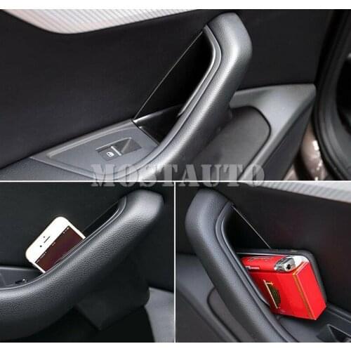 Front Interior Car Door Storage Box Holder For Audi A4 A5 2017-2018 2pcs Car Accessories Interior Car Decor Car Trim