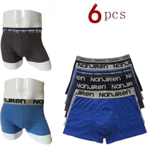 6pcs/lot 100% Cotton Flexible Shorts Boxer Colorful Underpants vetement homme Solid Boxers Men Cotton Man Short Breathable