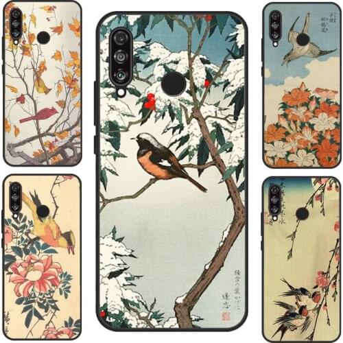 Japanese Bird Art Case For Huawei P Smart 2019 2021 Nova 5T Mate 20 Lite P20 P30 P40 Honor 20 Pro 8X 9X 10i