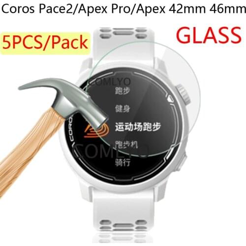 5pcs pack Screen Protector Tempered Glass for Coros Pace 2 / Coros Apex 46 mm/ Apex 42mm/ Coros Apex Pro glass 9H smartwatch Fil