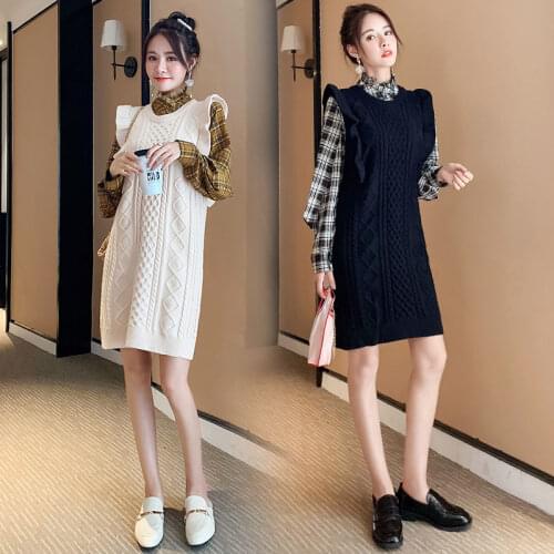 2021 Autumn Winter New Women Korean Knit Vest Sweater Round Neck Waistcoat Ruffle Loose Pullover Warm Knitted Tank Tops Y678