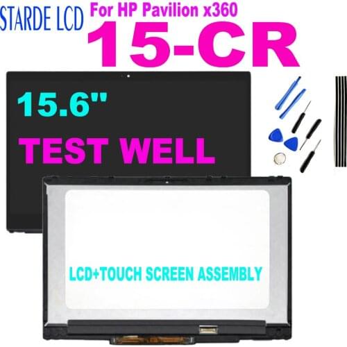 15.6'' For HP Pavilion x360 15-CR 15-cr0037wm 15-cr0053wm 15-cr0056wm 15-cr0002la LED LCD Display Touch Screen Assembly Frame