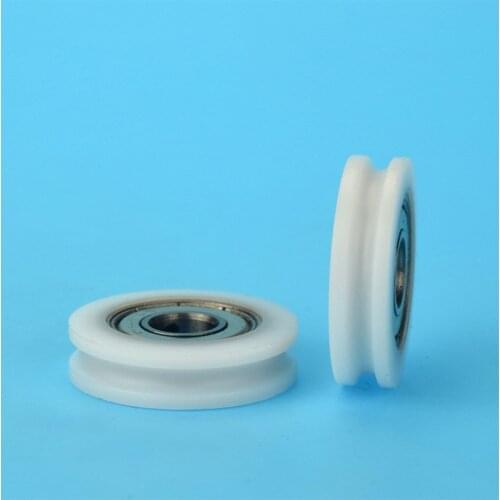 1/2/5/10PCS U Nylon plastic Embedded 6000 Groove Ball Bearings 10*35*9mm Guide Pulley