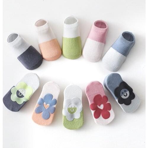 1 Pair Childrens Floor Socks Thin Soft Cotton Anti-slip Socks Baby Toddler Short Boat Sock Baby Boys Girls Clothing Accessories