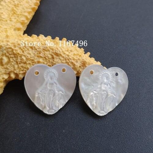 10pcs/lot 15mm Natural Lady of Grace Mother of Pearl Shell Heart Cut Grace Mother Pearl for DIY Jewelry