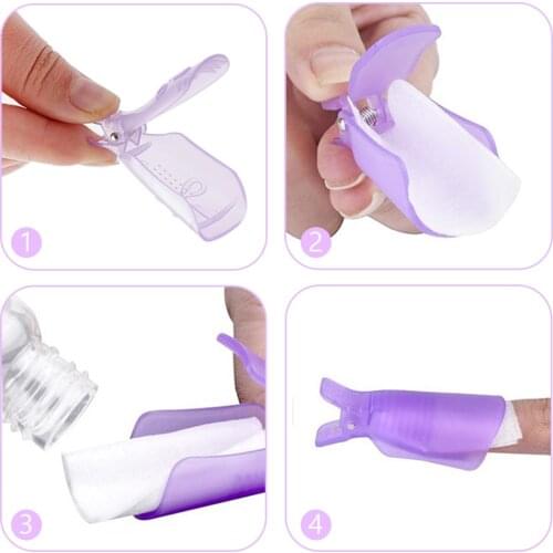 10PCS Nail Art Soak Off Cap Clip Nail Polish Nail Removal Tool Suitable for Salon or Home Use UV Gel Polish Remover Wrap Tools