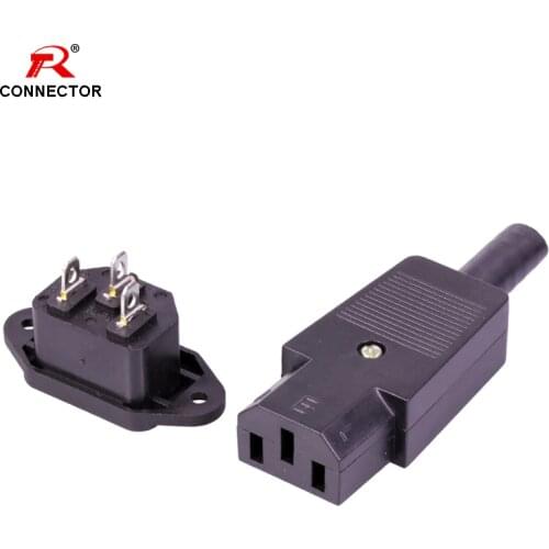 4Sets Power Connector 250V 10A 3Pins DC AC Power Plug Jack Terminal set Panel Mounted